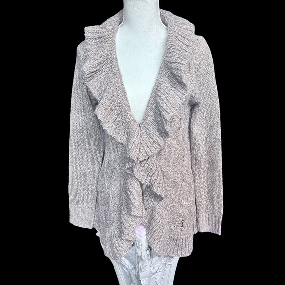 Carol Rose Beige Cardigan with Cascading Front ;Size Small NWT! - Picture 5 of 13